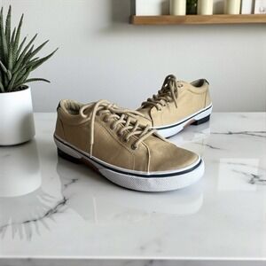 Canvas Sneakers Men's Tan Lace Up Casual Low‎ Top Comfort Shoes Size 9M